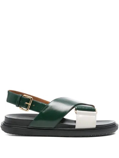 MARNI CRISS-CROSS BUCKLE SANDALS