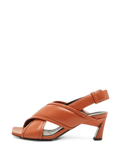 Pre-owned Marni Crisscross Heeled Sandals In Brown