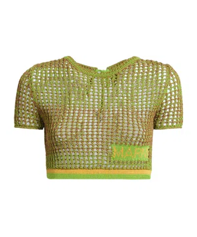 Marni Crochet-knit Cropped Top In Green