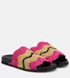 Marni Crochet Sandals In Fuchsia/natural