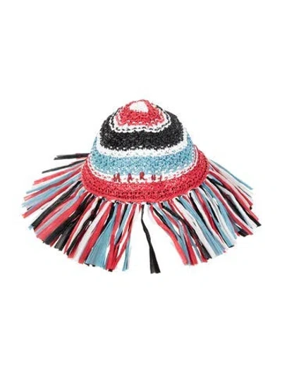 Pre-owned Marni Crochet Striped Hat W/tags In Red