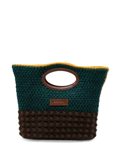 Marni Crochet-knit Tote Bag In Green