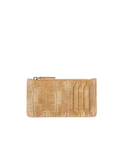 Marni Crocodile-print Cardholders In Nude