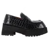 Marni Crocodille-effect Chunky Loafers In Black Leather In Black