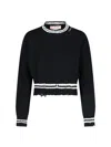 Marni Roundneck Crewneck Crop Distressed Ribbed Contrast