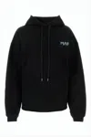 Marni Cropped Black Hoodie With Drawstring And Kangaroo Pocket In Black