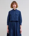 Marni Cropped Button Down In Light Navy