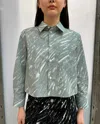 Marni Cropped Button Front Shirt In Green