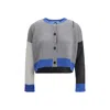 Marni Womens Bln38 Colour-block Brand-embroidered Cashmere Cardigan