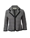 Marni Cropped Checked Jacket In Black Cotton In Grey