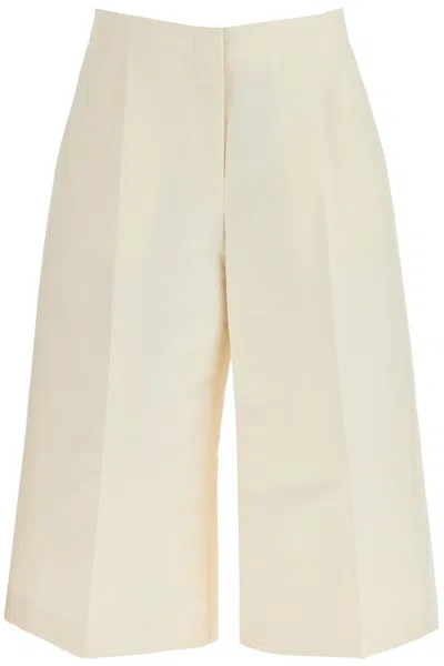 Marni Pleated Wide-leg Crop Trousers In Neutro