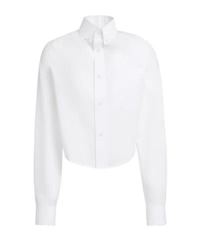 Marni Cropped Cotton Shirt In White