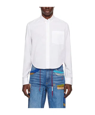 Marni Cropped Cotton Shirt In White