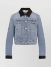 Marni Deep Blue Cotton Washed Bull Denim Trucker Cropped Jacket In Blue