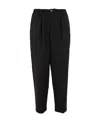 Marni Blue Tropical Wool Crop Trousers In Black