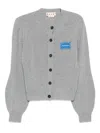 Marni Cropped Gray Cashmere Sweater In Gray