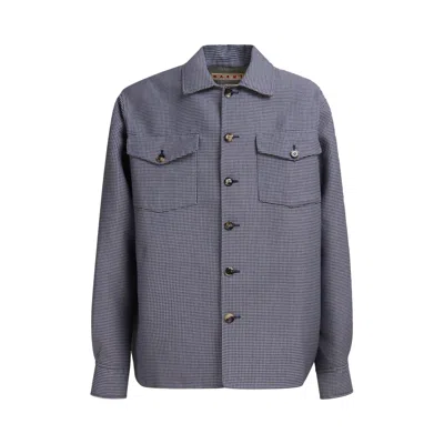 Pre-owned Marni Cropped Hem Organic Poplin Shirt 'orion Blue' | Multi-color | Men's Size 46