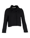 Marni Cropped Jacket In Black Wool In Black