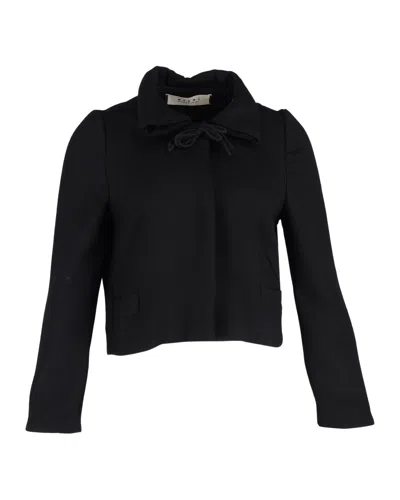 Marni Cropped Jacket In Black Wool