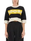 Marni Cropped Jersey With Bold Logo In Multi