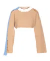 Marni Women Bicolor Cropped Sweater With Stitching
