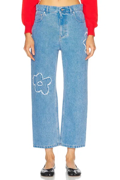 Marni Cropped Leg In Cobalt