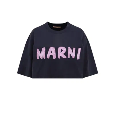 Marni Cropped Logo T-shirt In L2b99