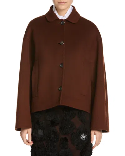 Marni Cropped Long Sleeve Jacket In Brown