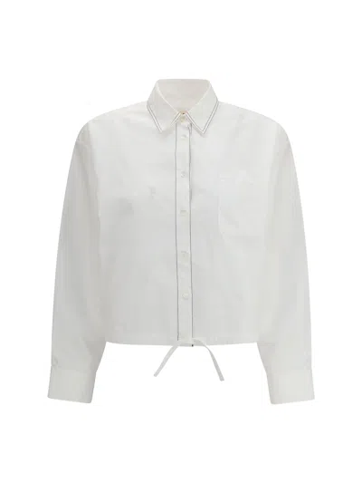 Marni Cropped Long-sleeve Shirt In White
