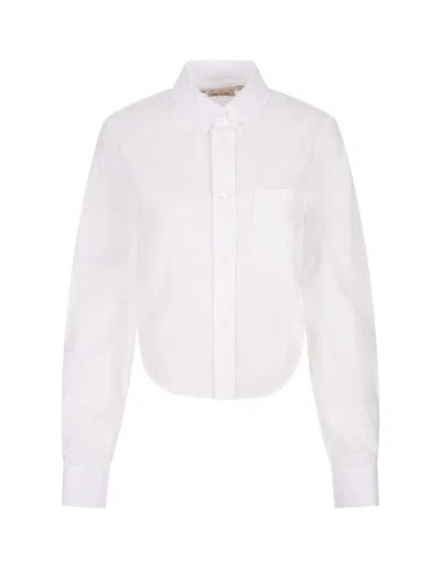 Marni 短款棉衬衫 In White