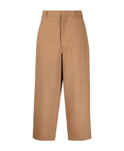 Marni Cropped Straight Leg Trousers In Brown