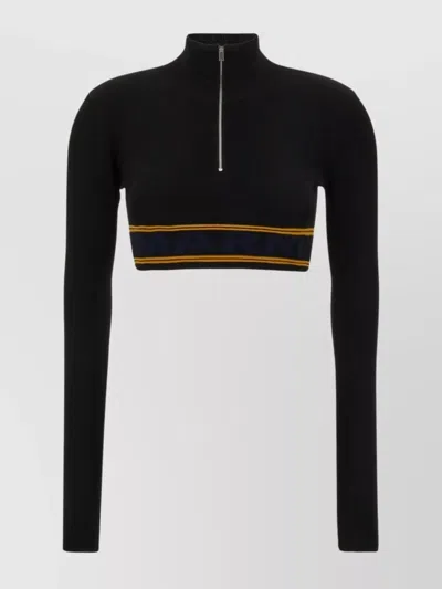 MARNI CROPPED TOP WITH RIBBED FUNNEL NECK
