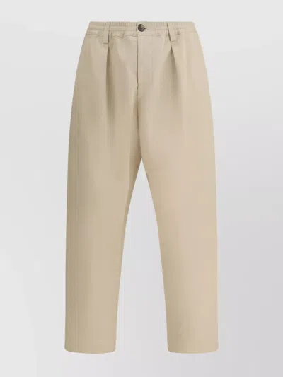 Marni Cropped Trousers Featuring Belt Loops In Beige