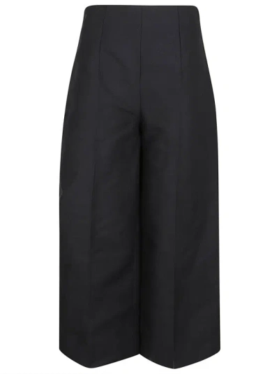 Marni Cropped Trousers In Cotton Cady In Black