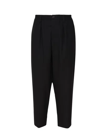 Marni Cropped Trousers In Fresh Wool In Black