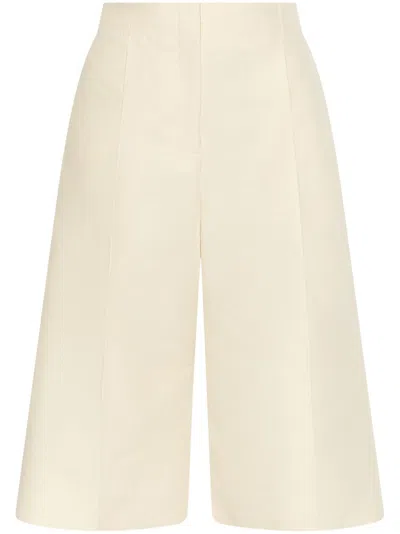 Marni Knee Length Pleated Wide Leg Trousers In Multi