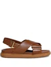 Marni Fussbet Leather Crisscross Sandals