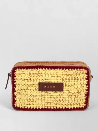 Marni Crossbody Bag Adjustable Strap Woven Texture