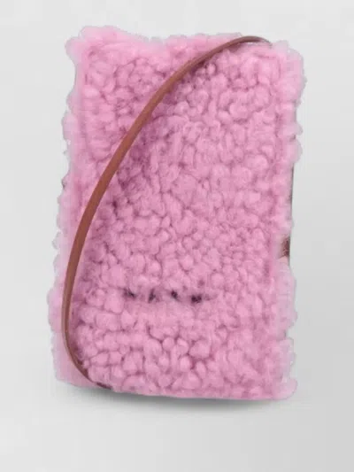 Marni Crossbody Bag Faux Fur Trim Strap In Pink