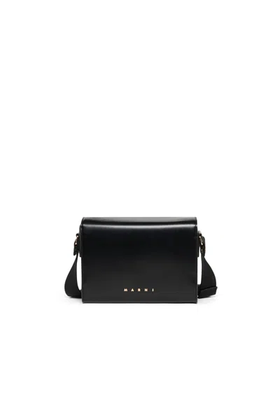 Marni Kids' Cross-body Bag With Logo In Black