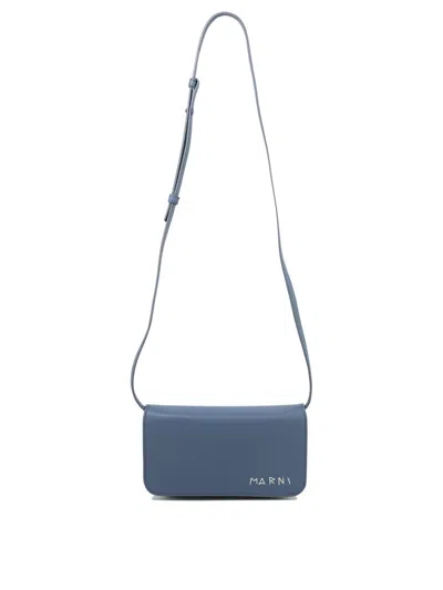 Marni Crossbody Bag With Mending In Blue