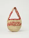 Marni Woven Shoulder Bag With Rounded Shape In Red