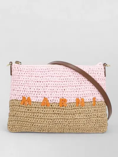Marni Crossbody Clutch Bag Woven Texture Design In Multi