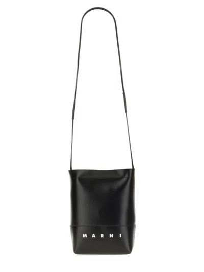 Marni Crossbody Shoulder Bag With Subtle Logo Detail In Black