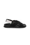 Marni Crossed Fussbett Sandals In Black