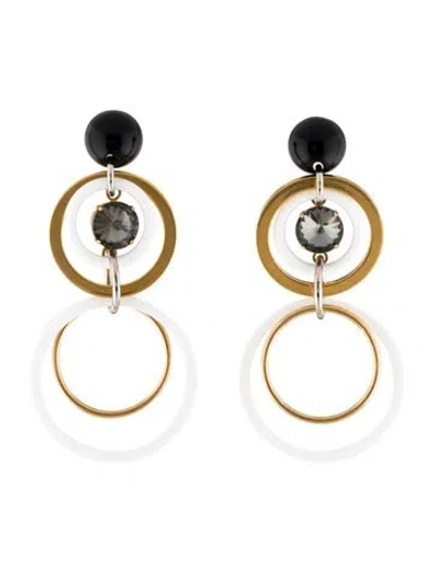 Pre-owned Marni Crystal & Enamel Drop Earrings In Multi