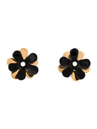 Pre-owned Marni Crystal & Enamel Flower Stud Earrings In Multi