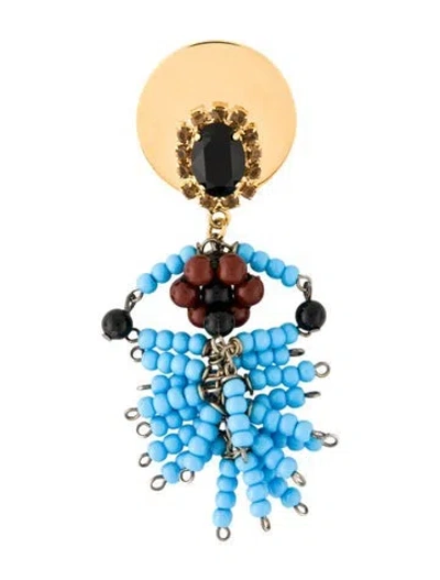 Pre-owned Marni Crystal & Resin Beaded Brooch In Multi