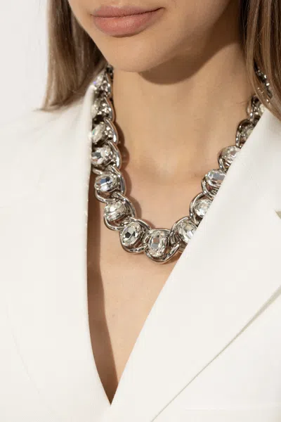 Marni Crystal-bejewelled Necklace In Silver
