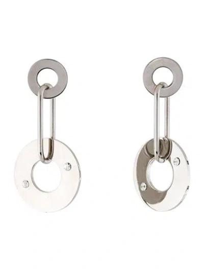 Pre-owned Marni Crystal Disc Link Drop Earrings In Transparent
